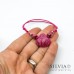 Bracciale cordino cerato con conchiglia fucsia