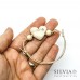 Bracciale cordino cerato con cuore beige