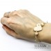 Bracciale cordino cerato con cuore beige