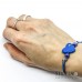 Bracciale cordino cerato con cuore blu