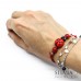 Bracciale cordino cerato con coccinella rossa