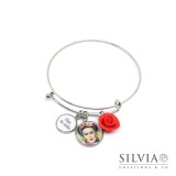 Bracciale bangle ispirato a Frida con charms