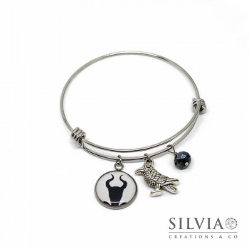 Bracciale bangle Malefica inspired con charms