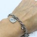 Bracciale catena acciaio ciondolo cuore lucchetto con incisione Always