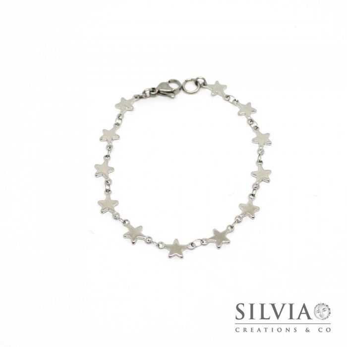 Bracciale catena acciaio Amiche per sempre e cuore - silviacreationsandco