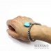 Bracciale perle acciaio con cuore azzurro e strass