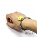 Bracciale perle acciaio con cuore giallo e strass