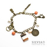 Bracciale bronzo Sherlock Holmes con charms