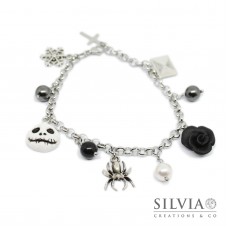 Bracciale catena acciaio Jack Halloween inspired con charms