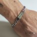 Bracciale uomo catena figaro in acciaio e targhetta con incisione Always