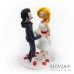 Cake topper matrimonio con sposi stilizzati