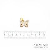 Charm farfalla beige e bianca con moschettone