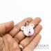 Charm orso bianco e rosa con moschettone