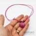 Collana cordino cerato con conchiglia fucsia