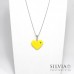 Collana lunga con cuore giallo e strass