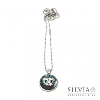 Collana lunga con Stregatto di Alice in Wonderland