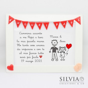 Quadretto per la festa del Papà con frase e disegno