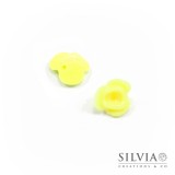 Perla giallo limone in acrilico a forma di rosa da 14 mm x 10pz