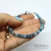 Bracciale donna con perle di acquamarina blu chiaro da 4 mm