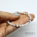 Bracciale donna con perle di agata bianca da 4 mm