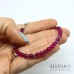 Bracciale donna con perle di agata fucsia da 4 mm